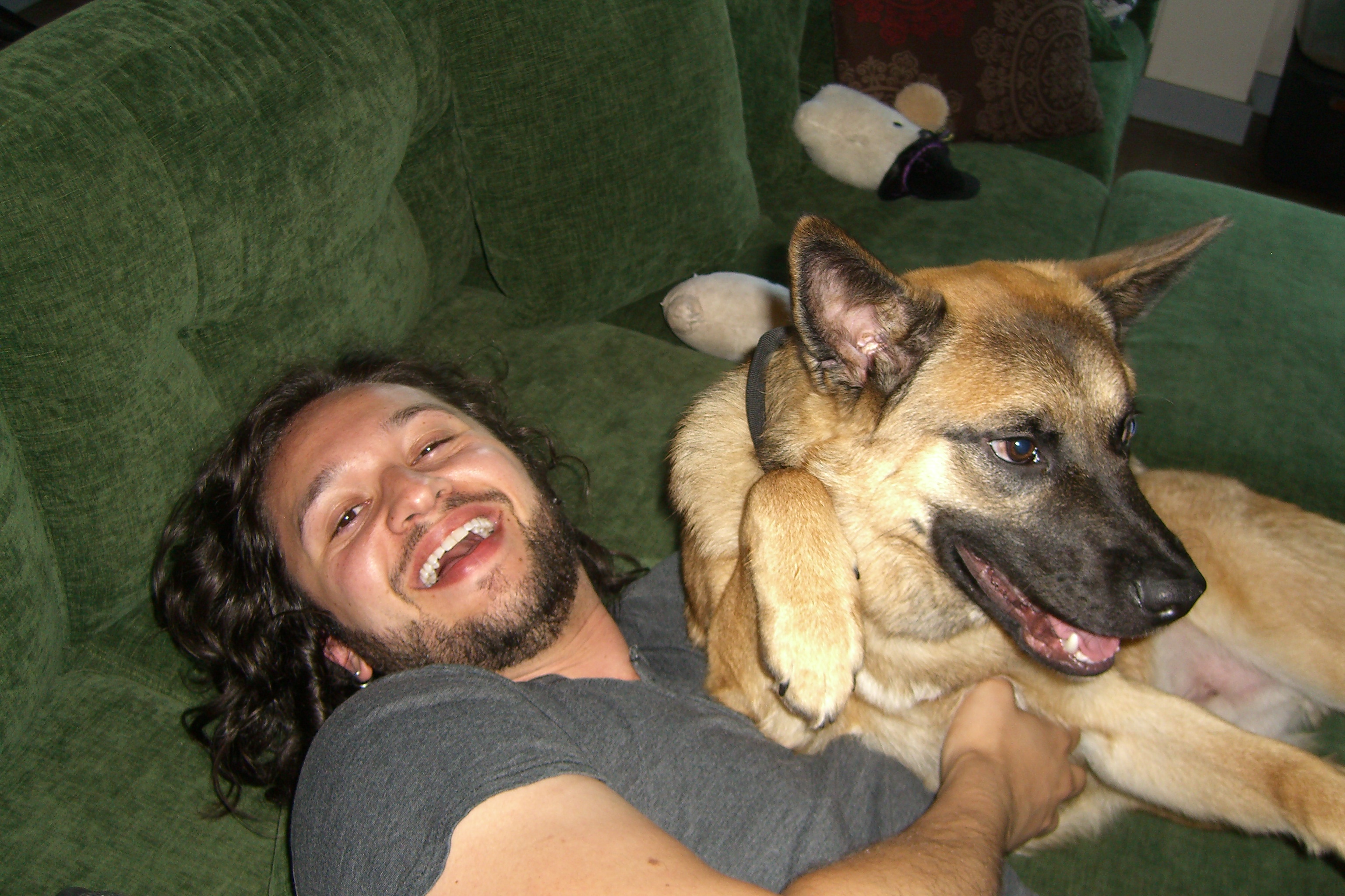 Hanging on the couch with dog