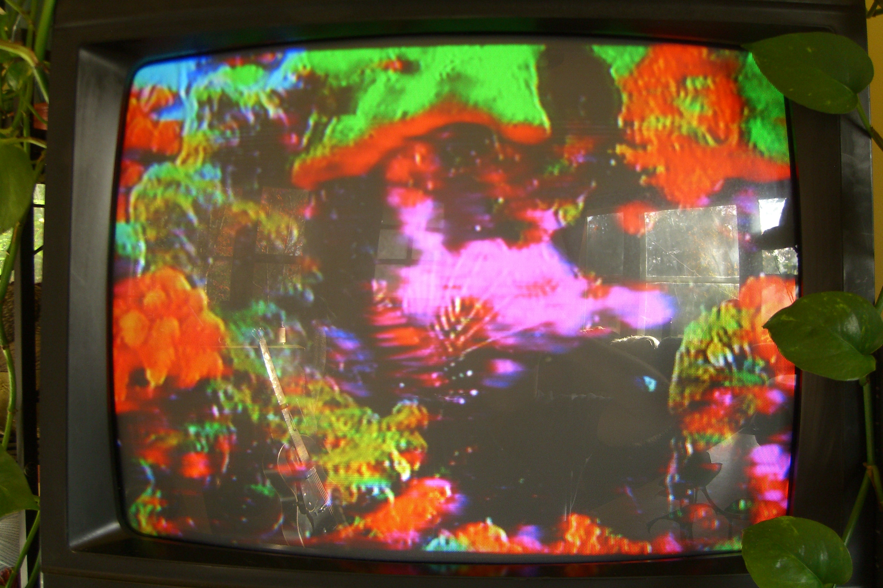 Colorful psychedelic TV screen
